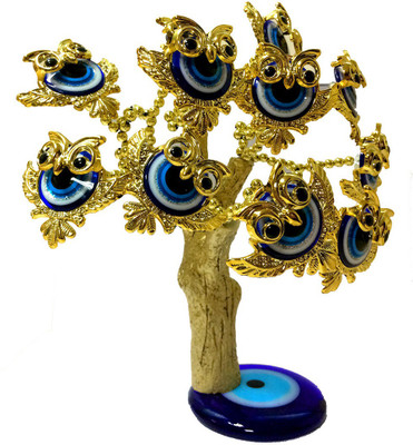

starstell Fengshui Owl Evil Eye for Good Luck, Gift & Decorative Showpiece Decorative Showpiece - 17 cm(Polyresin, Multicolor)