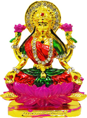 

FABZONE Gold Plated With Stone Finish Goddess Laxmi Hindu Lord Laxmi Statue and Devi Maa lakshmi God Sculputer Handicraft Idol Diwali Decorative Spiritual Puja Vastu Showpiece Figurine - Religious Pooja Gift Item & Murti for Mandir / Temple / Home / Offic