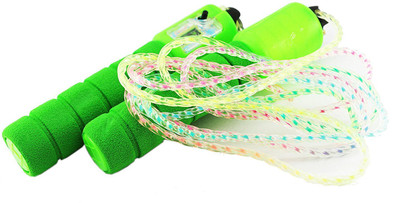 K Kudos Enterprise Skipping Rope With Counter Anti slip Rubber Grip & Adjustable Length Skip Jump Number Count Freestyle Skipping Rope(Multicolor, Length: 17 inch)
