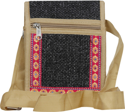 

WhiteAsh Women Casual Black Jute Sling Bag
