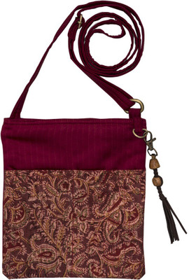 

Kalamkari Women Casual Maroon Cotton Sling Bag