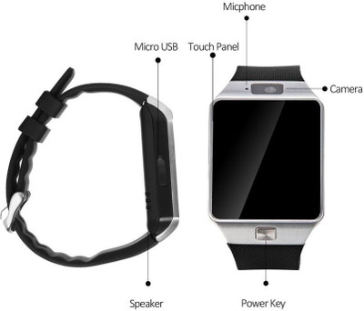 

ESTAR Bluetooth Smartwatch Compatible With Acer Allegro Silver Smartwatch(Black Strap Free Size)