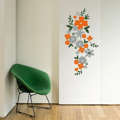 Asmi Collections 110 cm Beautiful Flowers Floral Design Removable Sticker(Pack of 1)
