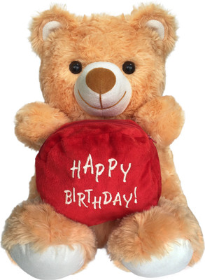 

Ultra Happy Birthday Teddy Soft Toy - 15 inch(Camel Brown)