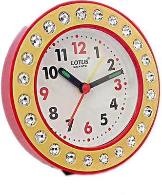 Lotus Analog Red Clock