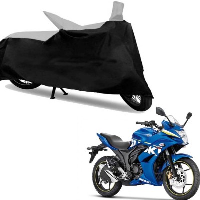 

Ak Kart Two Wheeler Cover for Suzuki(Gixxer, Black, Silver)