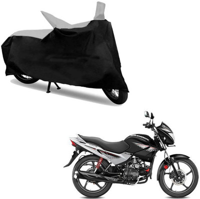 

Ak Kart Two Wheeler Cover for Hero(Glamour, Black, Silver)