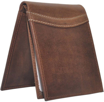 

Accezory Men Brown Genuine Leather Wallet(7 Card Slots)