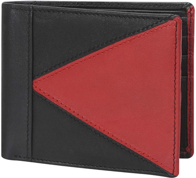 

BRUNE Men Multicolor Genuine Leather Wallet(6 Card Slots), Black;red