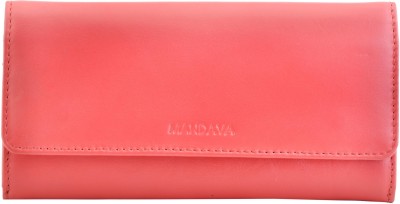 MANDAVA Women Casual Red Genuine Leather Wallet(2 Card Slots)