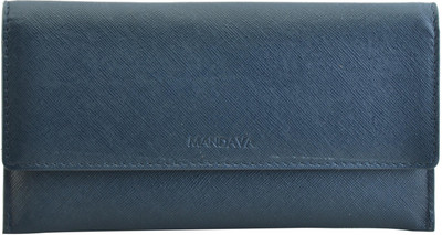 

MANDAVA Women Formal Blue Genuine Leather Wallet(6 Card Slots)