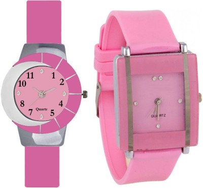 KNACK Pink and white multicolor glass fancy glory and Pink square shape simple and professional women Watch  - For Girls   Watches  (KNACK)