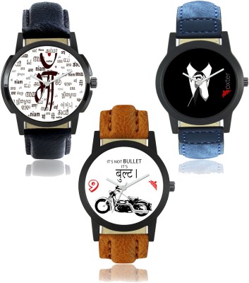 Shivam Retail FX-M-401-403-406 Foxter Attractive Dial Color And Designer Leather Strap Limited Adition Pack of 3 Watch  - For Men   Watches  (Shivam Retail)