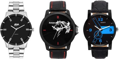 AMSER Trendy Combo Set Of Three Watch  - For Men   Watches  (Amser)