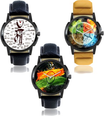 Shivam Retail FX-M-401-402-404 Foxter Attractive Dial Color And Designer Leather Strap Limited Adition Pack of 3 Watch  - For Men   Watches  (Shivam Retail)