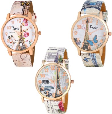 Keepkart 001 002 003 Effil tower new original paris Dial Multicolour Leather Strap for And Girls And Woman Watch  - For Girls   Watches  (Keepkart)