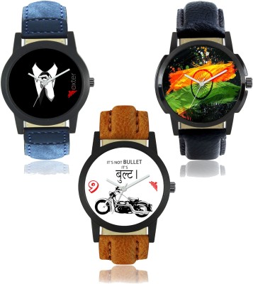 Shivam Retail FX-M-403-404-406 Foxter Attractive Dial Color And Designer Leather Strap Limited Adition Pack of 3 Watch  - For Men   Watches  (Shivam Retail)