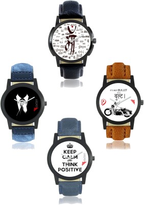 Shivam Retail FX-M-401-403-405-406 Foxter Attractive Dial Color And Designer Leather Strap Limited Adition Pack of 4 Watch  - For Men   Watches  (Shivam Retail)