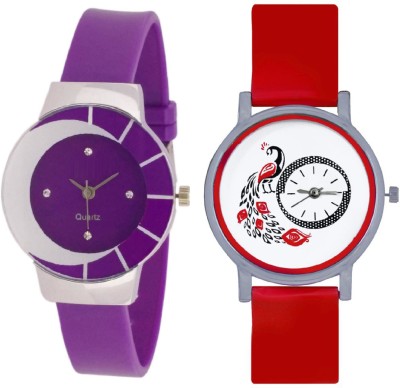 KNACK White purple different design beautiful watch with Red glory designer and beatiful peacock fancy women Watch  - For Girls   Watches  (KNACK)
