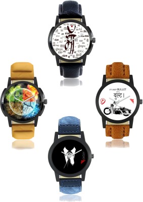 AD Global FX-M-401-402-403-406 Foxter Attractive Dial Color And Designer Leather Strap Limited Adition Pack of 4 Watch  - For Men   Watches  (AD GLOBAL)