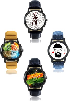 Shivam Retail FX-M-401-402-404-407 Foxter Attractive Dial Color And Designer Leather Strap Limited Adition Pack of 4 Watch  - For Men   Watches  (Shivam Retail)