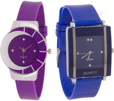 KNACK White purple different design beautiful watch with Blue square shape simple and professional women Watch  - For Girls   Watches  (KNACK)