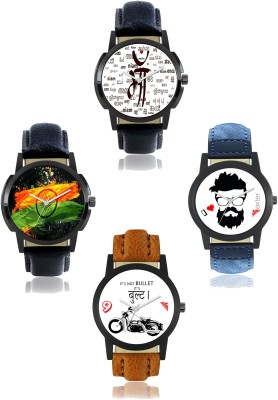 Shivam Retail FX-M-401-404-406-407 Foxter Attractive Dial Color And Designer Leather Strap Limited Adition Pack of 4 Watch  - For Men   Watches  (Shivam Retail)