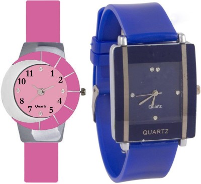 KNACK Pink and white multicolor glass fancy glory and Blue square shape simple and professional women Watch  - For Girls   Watches  (KNACK)
