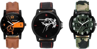 AMSER Three Casual Combo Set Watch  - For Men   Watches  (Amser)