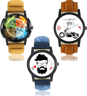 Shivam Retail FX-M-402-406-407 Foxter Attractive Dial Color And Designer Leather Strap Limited Adition Pack of 3 Watch  - For Men   Watches  (Shivam Retail)