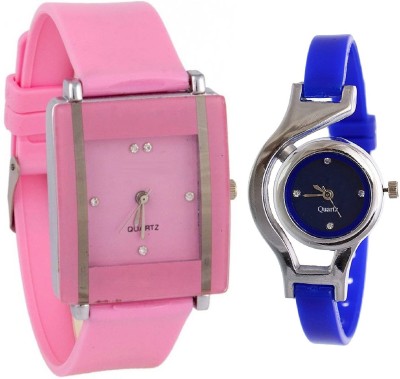KNACK Pink square shape simple and professional glory and glory round different shape blue women Watch  - For Girls   Watches  (KNACK)