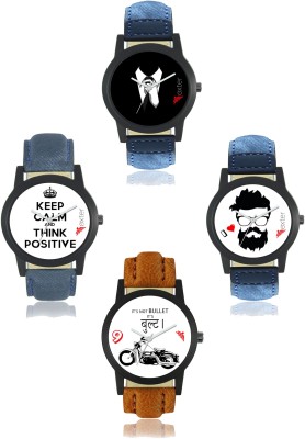 Shivam Retail FX-M-403-405-406-407 Foxter Attractive Dial Color And Designer Leather Strap Limited Adition Pack of 4 Watch  - For Men   Watches  (Shivam Retail)