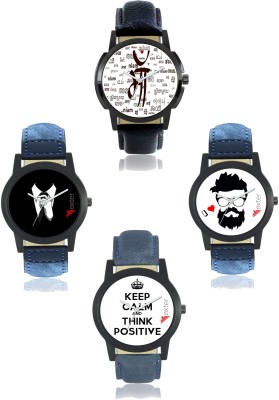 Shivam Retail FX-M-401-403-405-407 Foxter Attractive Dial Color And Designer Leather Strap Limited Adition Pack of 4 Watch  - For Men   Watches  (Shivam Retail)