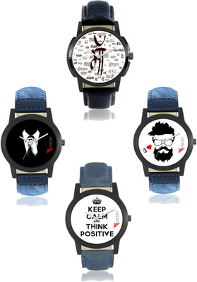 View Shivam Retail FX-M-401-403-405-407 Foxter Attractive Dial Color And Designer Leather Strap Limited Adition Pack of 4 Watch  - For Men Wrist Watches Price Online(Shivam Retail)