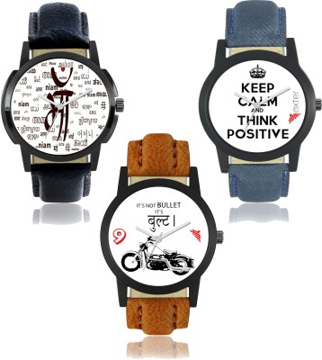 Shivam Retail FX-M-401-405-406 Foxter Attractive Dial Color And Designer Leather Strap Limited Adition Pack of 3 Watch  - For Men   Watches  (Shivam Retail)