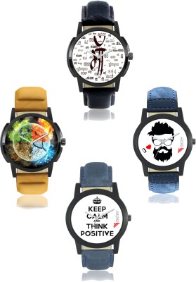 Shivam Retail FX-M-401-402-405-407 Foxter Attractive Dial Color And Designer Leather Strap Limited Adition Pack of 4 Watch  - For Men   Watches  (Shivam Retail)