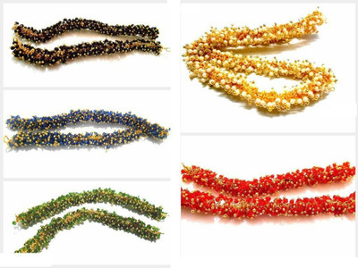 

GOELX Pearl loreals in 5 colors combo( Pearl White- Red-Green- Black-Blue) for jewellery making/ crafts