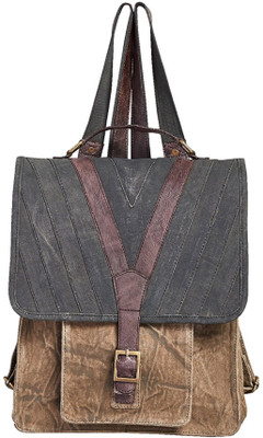 

Mona B Up-Cycled Canvas Brad Backpack Bag 20 L Backpack(Multicolor)