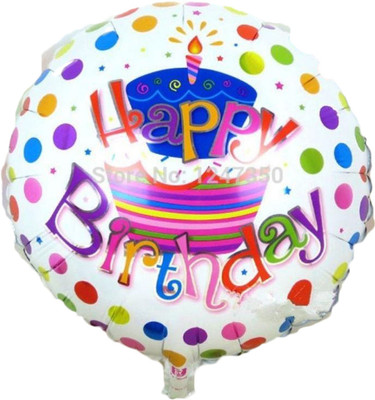 

Shop Online Printed Happy Birthday Foil (White) Balloon(Multicolor, Pack of 1)