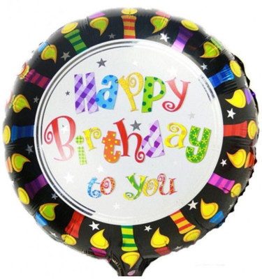 

Shop Online Printed Happy Birthday Foil (Black) Balloon(Black, Pack of 1)