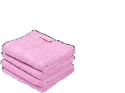 

Mumma's Touch Cotton 400 GSM Bath Towel(Pack of 4, Pink), Pink - grey border