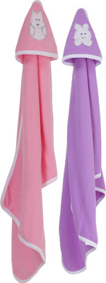 

First Trend Cartoon  Hooded Baby Blanket(Polyester, BabyPink, Purple