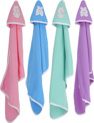 

First Trend Cartoon  Hooded Baby Blanket(Polyester, babypink, seaGreen, Purple, Blue, Blue;purple;babypink;seagreen