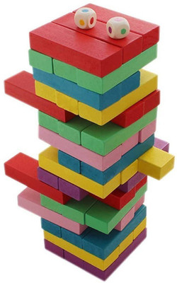 

Munchkinz 48 Pieces Multi Color Wooden Jenga Blocks(Multicolor)