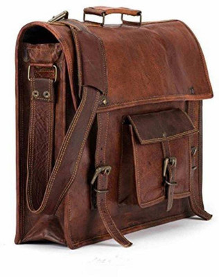 

craftshades handmade leather briefcase Medium Briefcase - For Men & Women(brown)