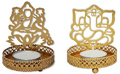 

Laxmi & Ganesha Shadow Tealight Candle Holder Shadow Tealight Laxmi Ganesha Candle Holder Candle(Brown, Pack of 1)