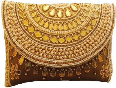 

CRAFTBAZAAR Party Brown Clutch