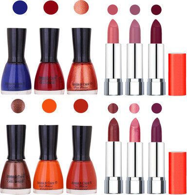 

Aroma Care Wholesale Rate Combo of Nail Polish and Rythm Lipstick 117(Set of 12)