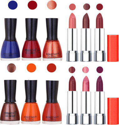 

Aroma Care Wholesale Rate Combo of Nail Polish and Rythm Lipstick 131(Set of 12)