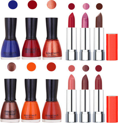 

Aroma Care Wholesale Rate Combo of Nail Polish and Rythm Lipstick 094(Set of 12)